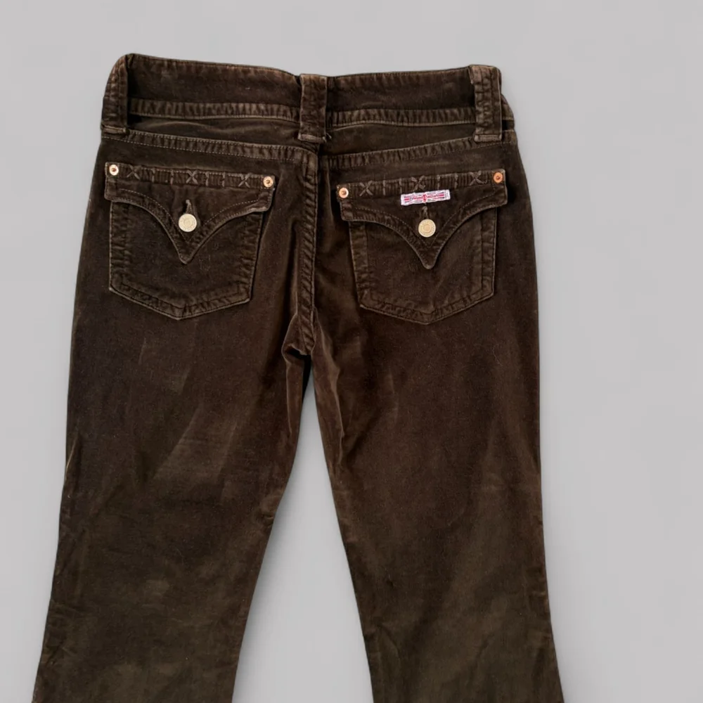 VTG Y2K Hudson Jeans Brown Velvet Low Rise Flare Pants Sz 29 - Picture 5 of 9
